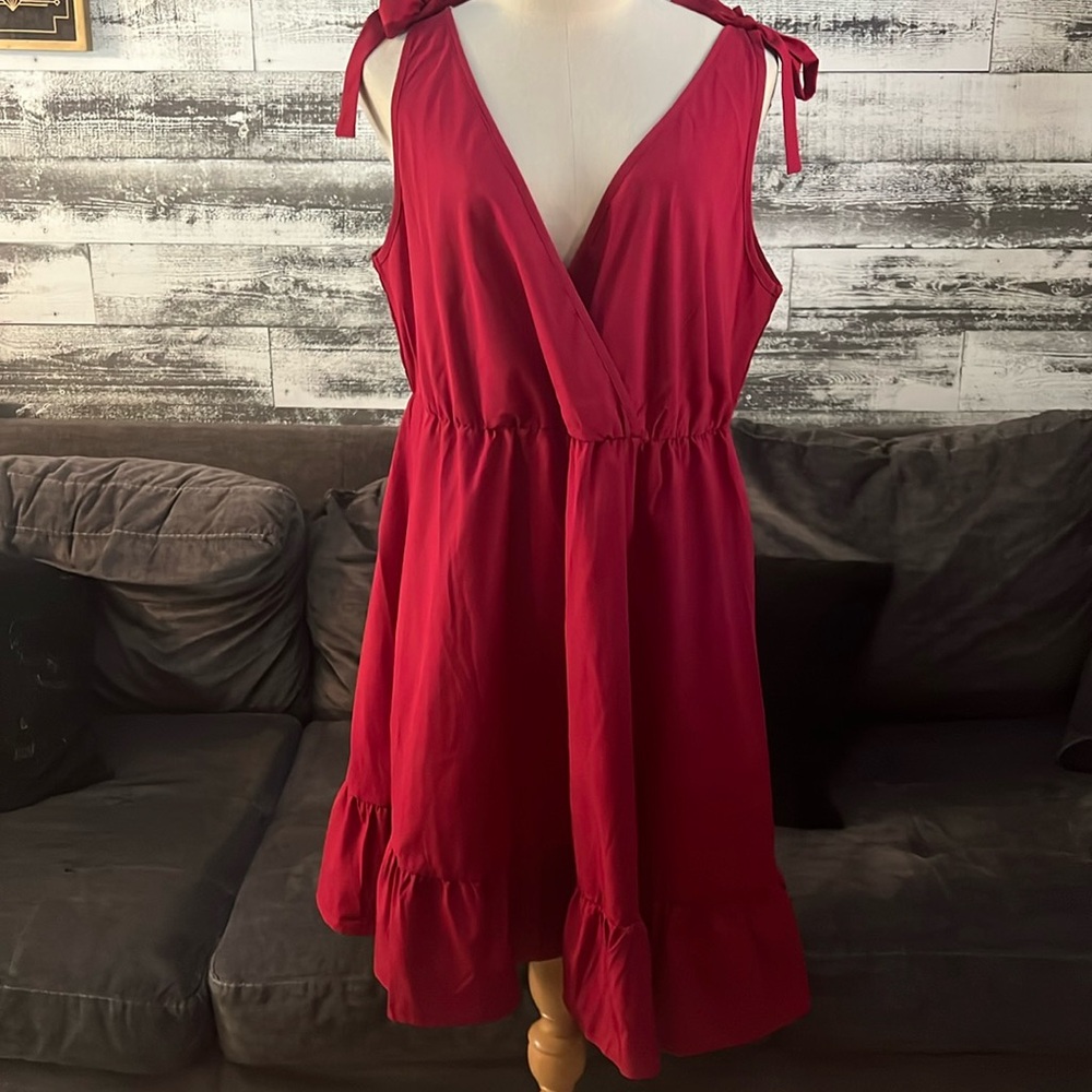 Shein Curve deep tone reddish dress.